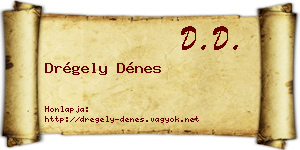 Drégely Dénes névjegykártya